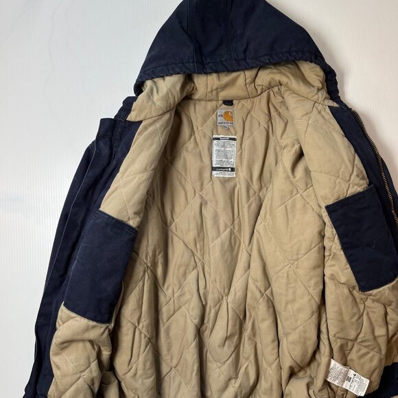 Vintage Carhartt FR Quilted Hooded Zip Jacket XXL - Picture 6 of 10